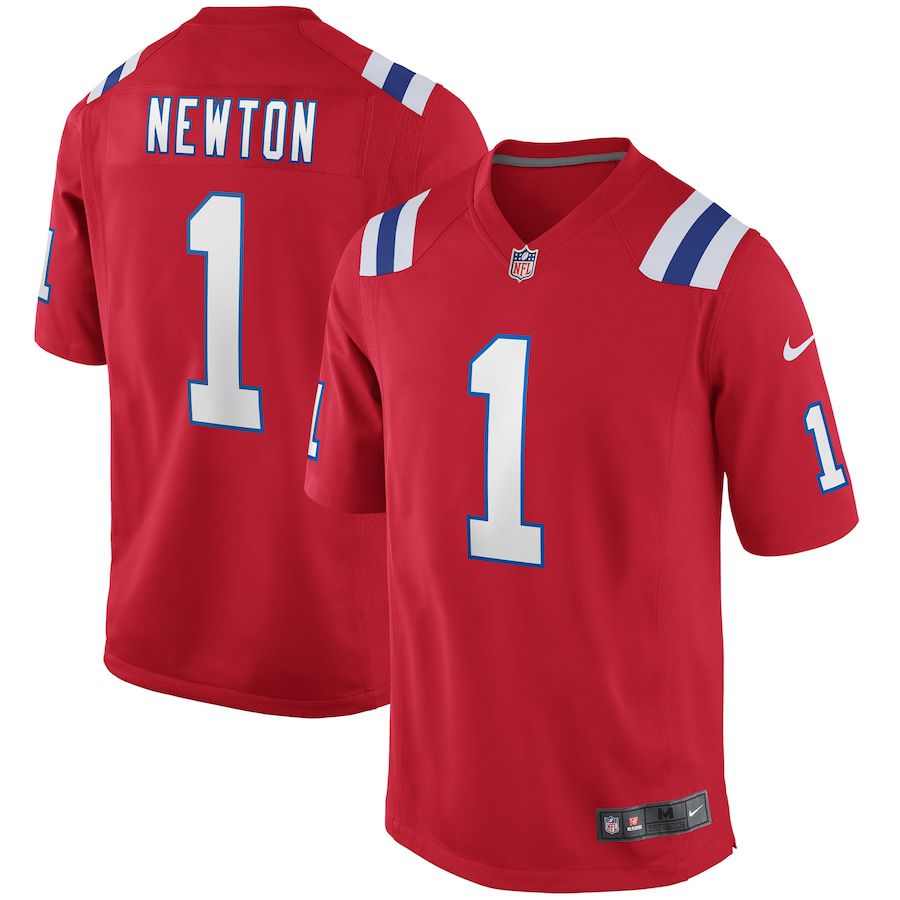 Men New England Patriots #1 Cam Newton Nike Red Alternate Game NFL Jersey